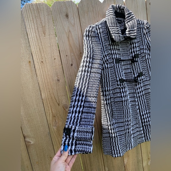 Ambiance Apparel Multi Color Blck/White Long Sleeve Blazer Jacket Sz small tweed - Picture 4 of 8